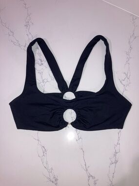 L*Space Julia Black Cutout Ring Bikini Top - size M